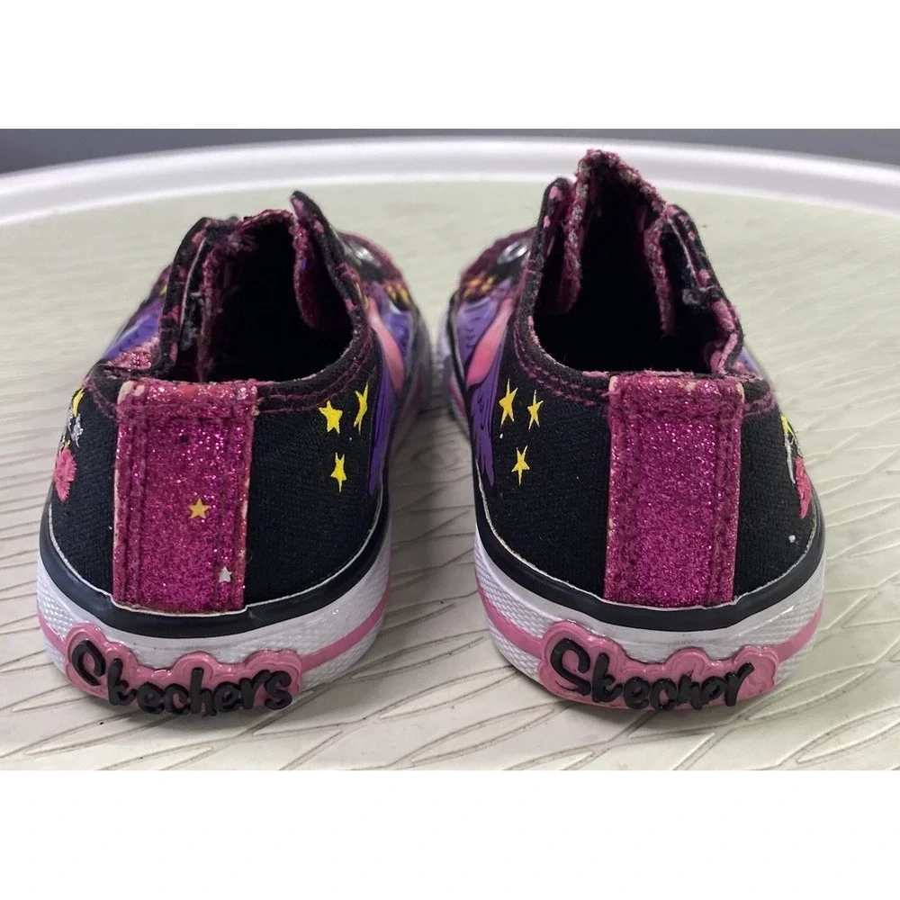 Skechers Little Girls‎ Pink&Purple Hearts&Rhinestone Sneaker Shoes Sz.5
